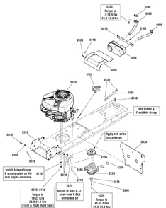 Engine Group 24hp Briggs And Stratton Twin Professional Series Diagram and Parts List for 2690912  Briggs and Stratton Lawn Tractor